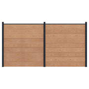 Panel ograde 2 pcs WPC i aluminij Smeđa