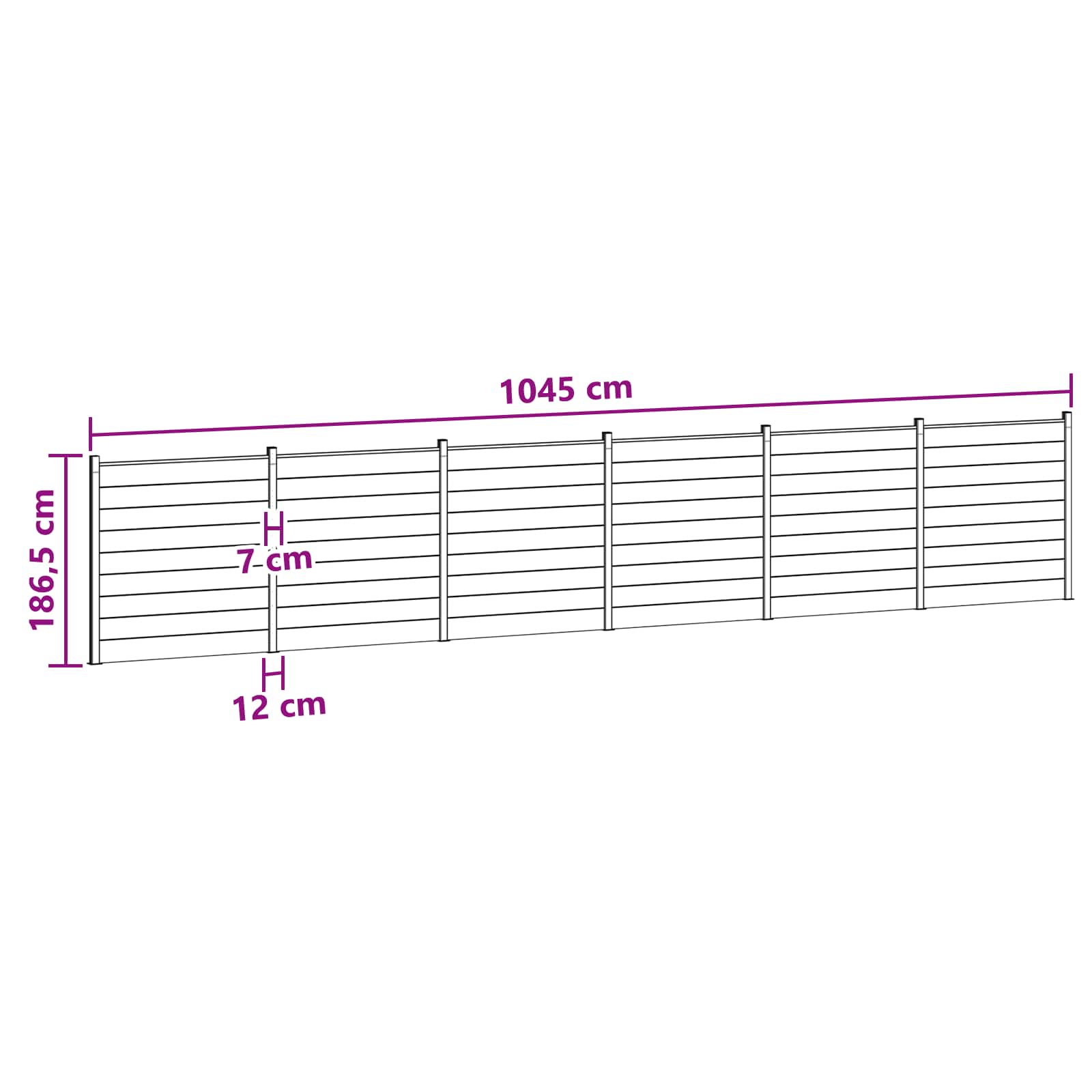 Panel ograde 6 pcs WPC i aluminij Smeđa