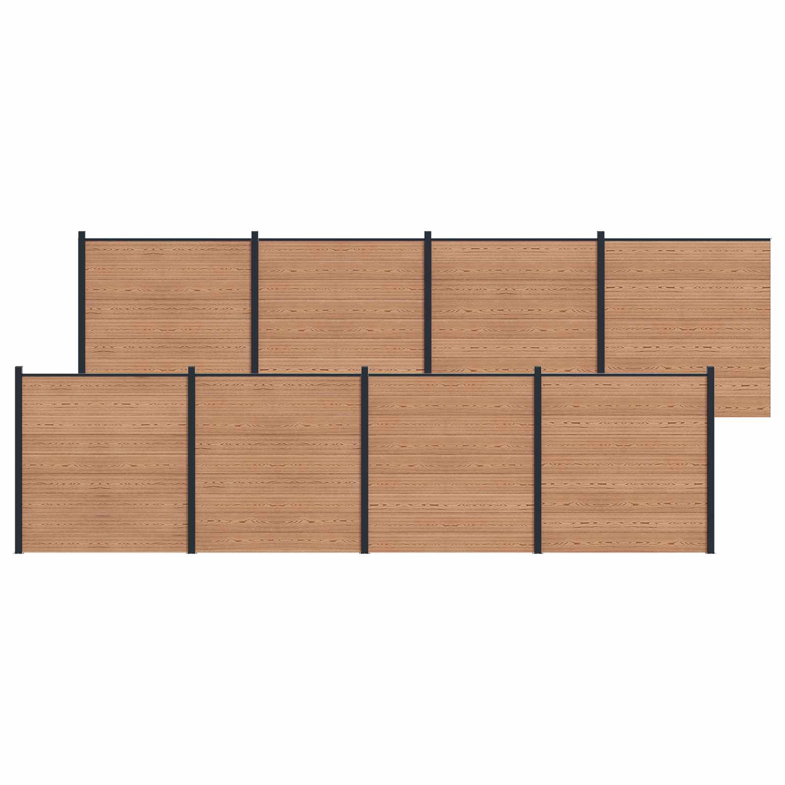 Panel ograde 8 pcs WPC i aluminij Smeđa