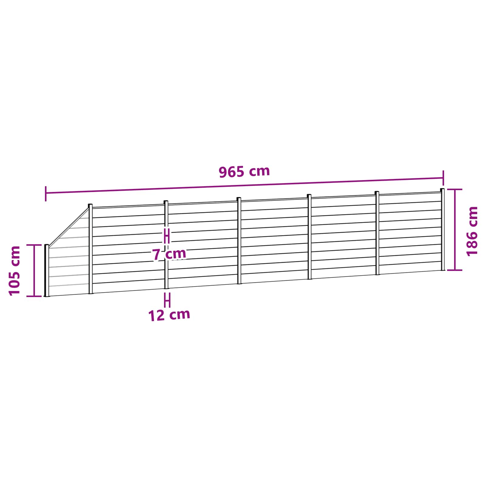 Panel ograde 6 pcs WPC i aluminij Smeđa