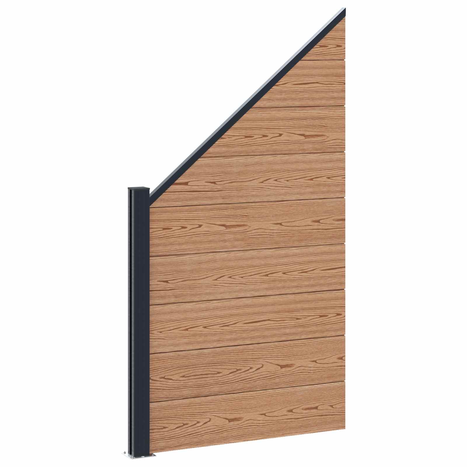 Panel ograde 8 pcs WPC i aluminij Smeđa