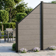 Set ograde 1830 x 186 cm WPC i aluminij Siva