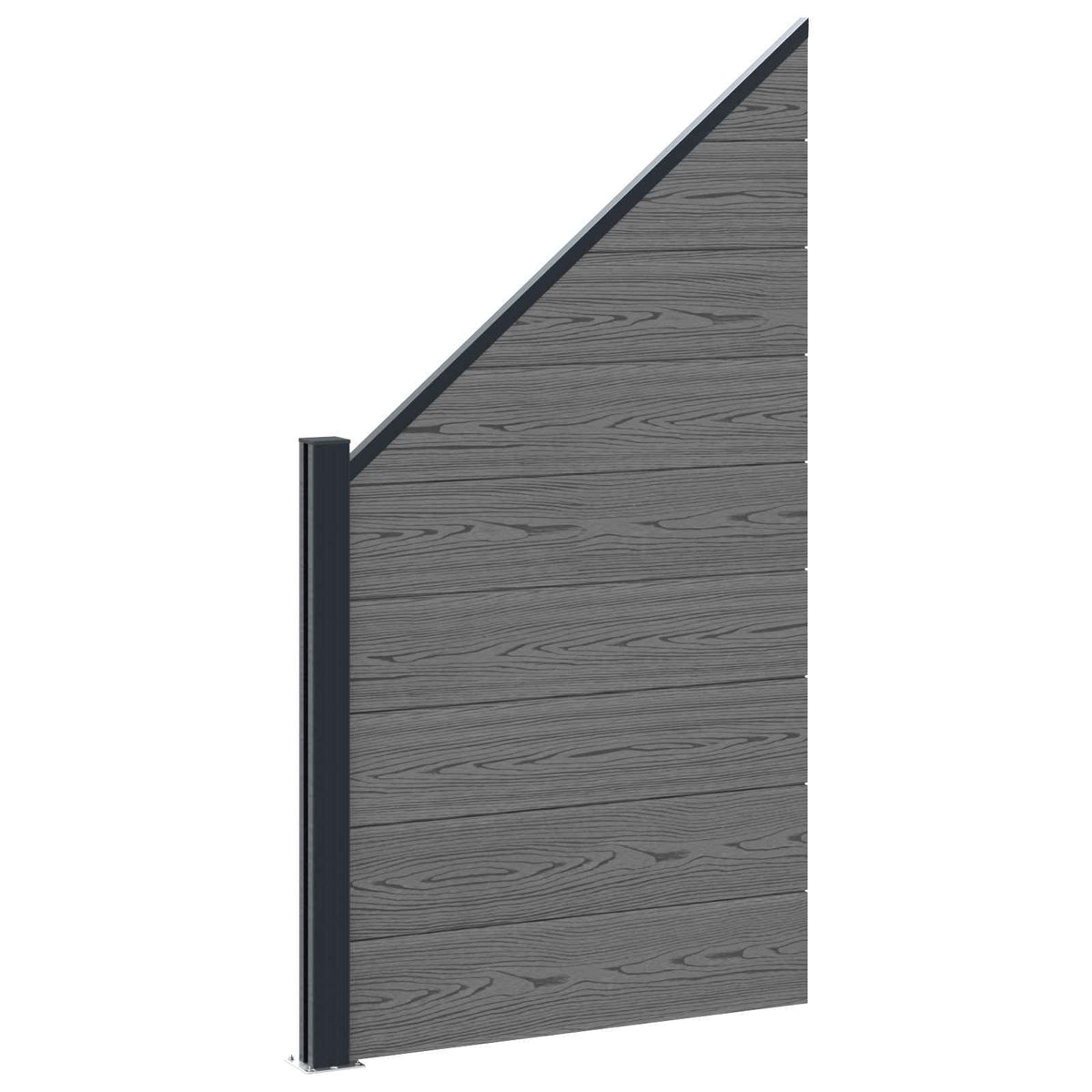 Set ograde 1138 x 186 cm WPC i aluminij Siva