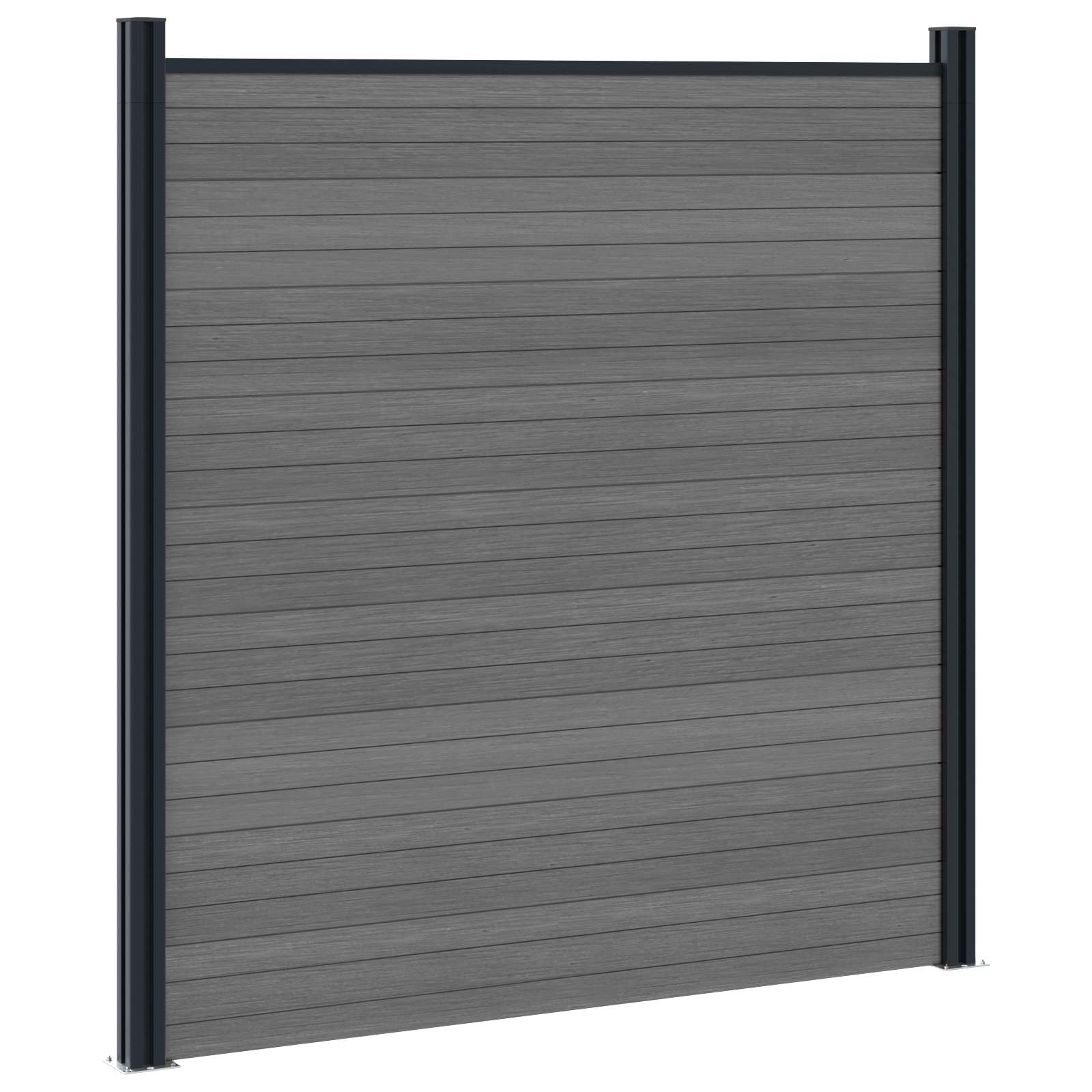 Panel ograde 10 pcs WPC i aluminij Siva