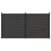 Panel ograde 2 pcs WPC i aluminij Crna