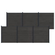 Panel ograde 6 pcs WPC i aluminij Crna