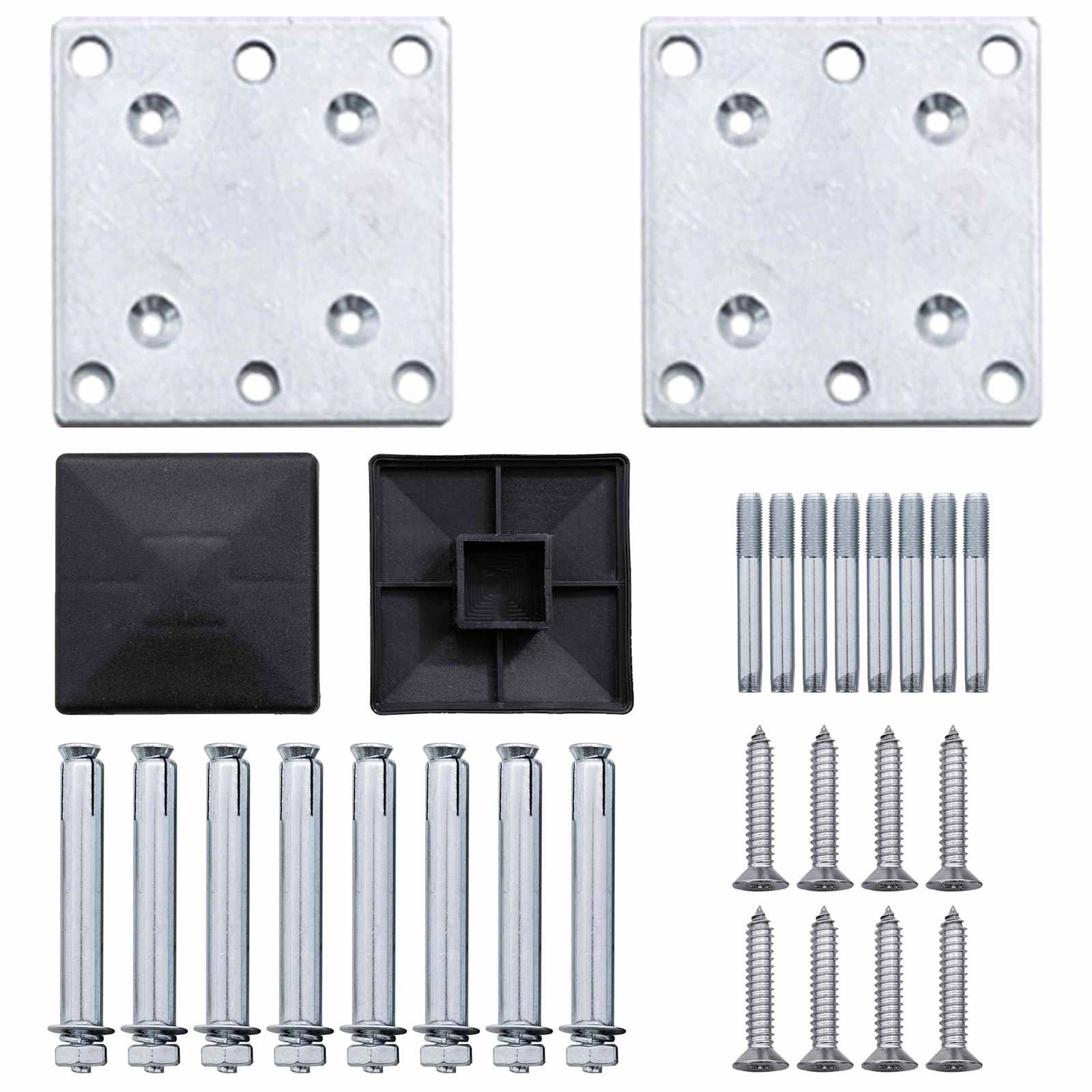 Panel ograde 5 pcs WPC i aluminij Crna