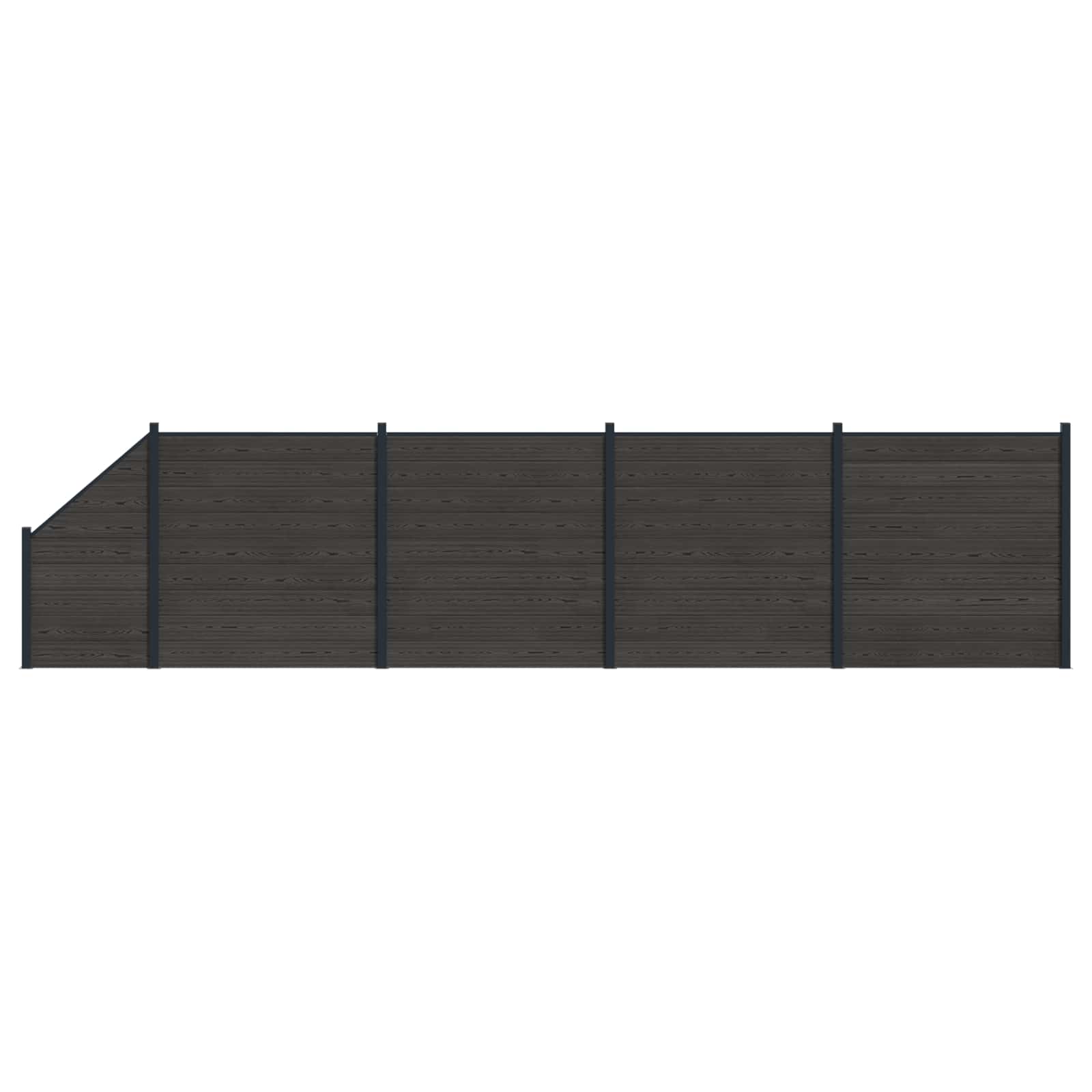 Panel ograde 5 pcs WPC i aluminij Crna