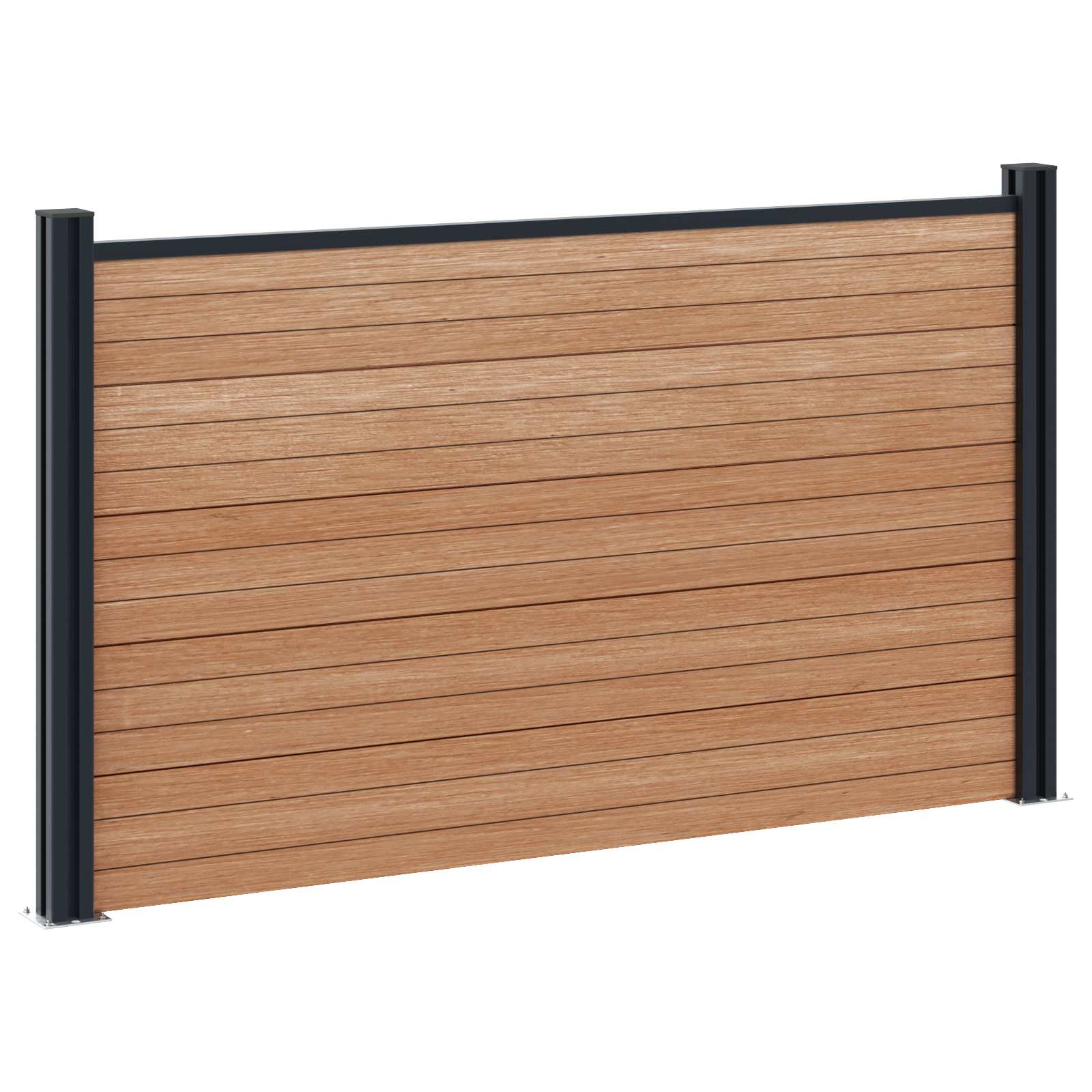 Panel ograde 2 pcs WPC i aluminij Smeđa