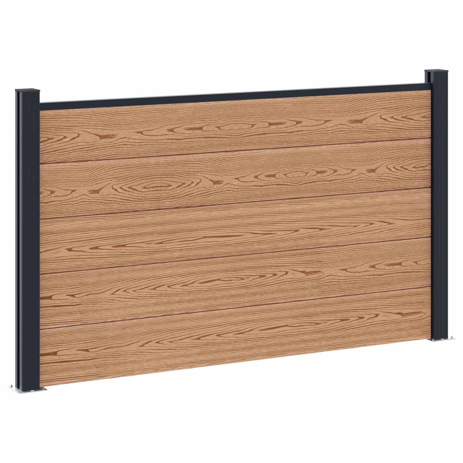 Panel ograde 4 pcs WPC i aluminij Smeđa