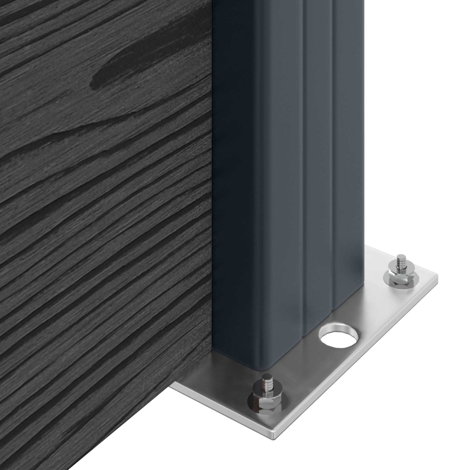 Panel ograde 2 pcs WPC i aluminij Crna