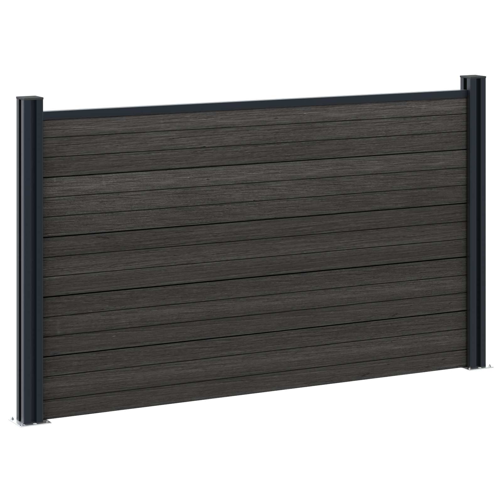 Panel ograde 9 pcs WPC i aluminij Crna