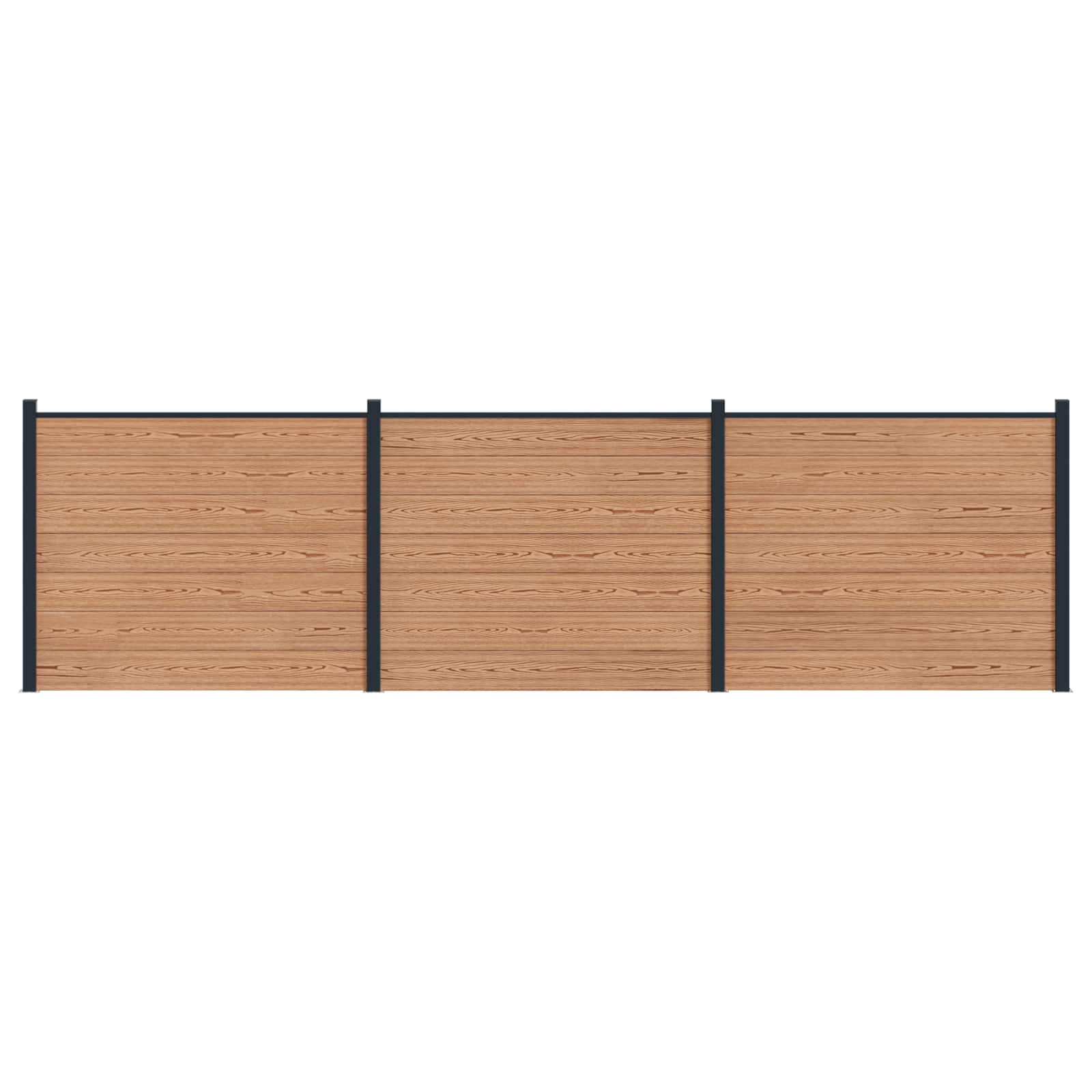 Panel ograde 3 pcs WPC i aluminij Smeđa