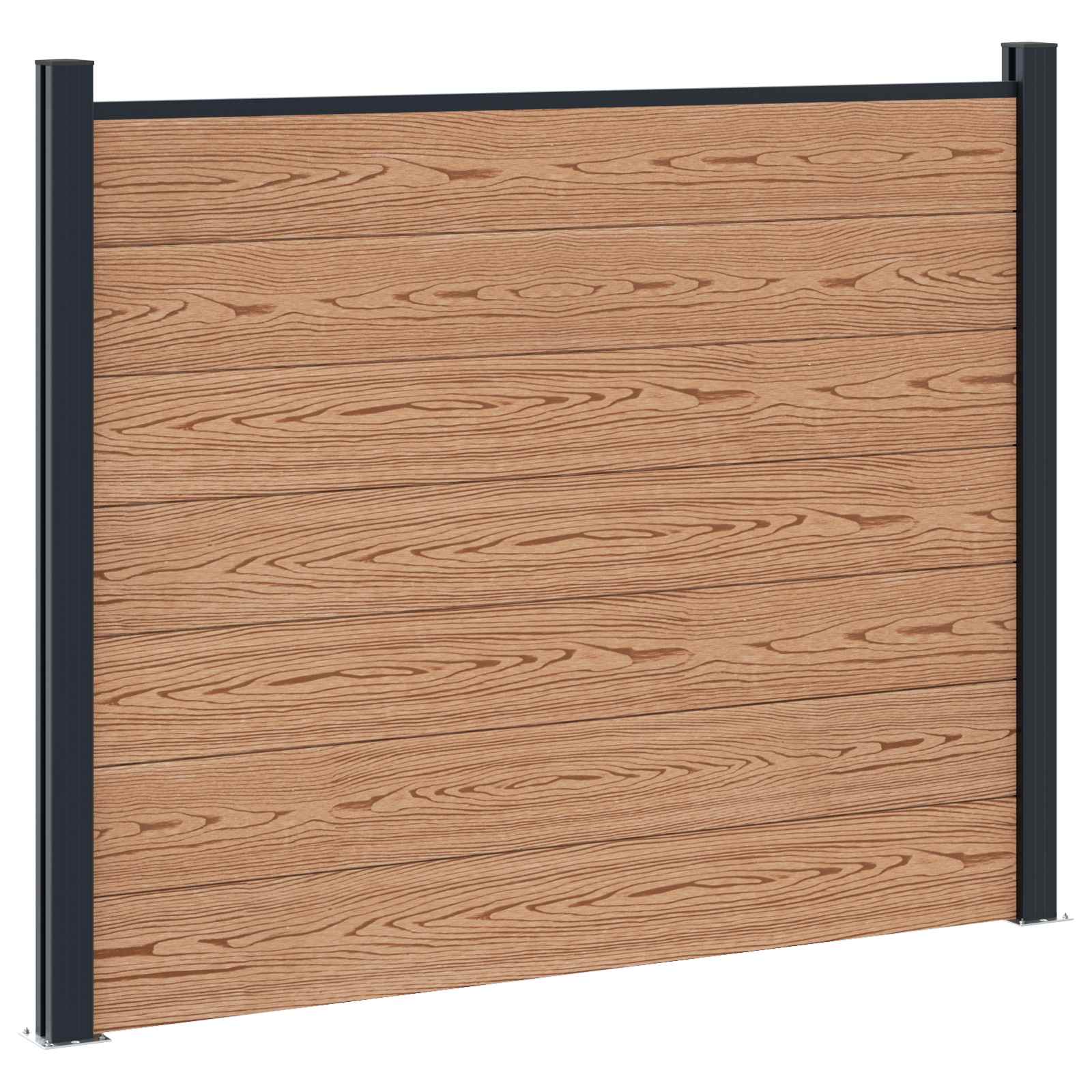 Panel ograde 3 pcs WPC i aluminij Smeđa