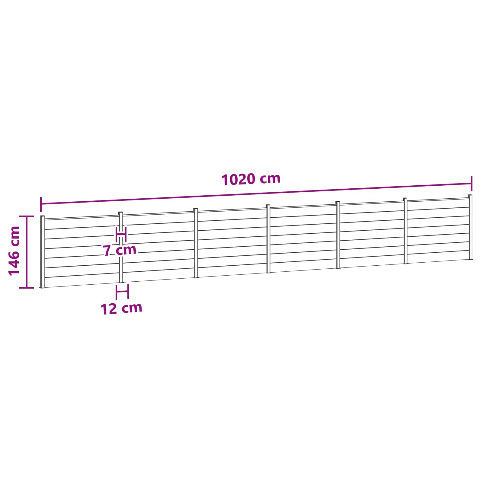 Panel ograde 6 pcs WPC i aluminij Smeđa