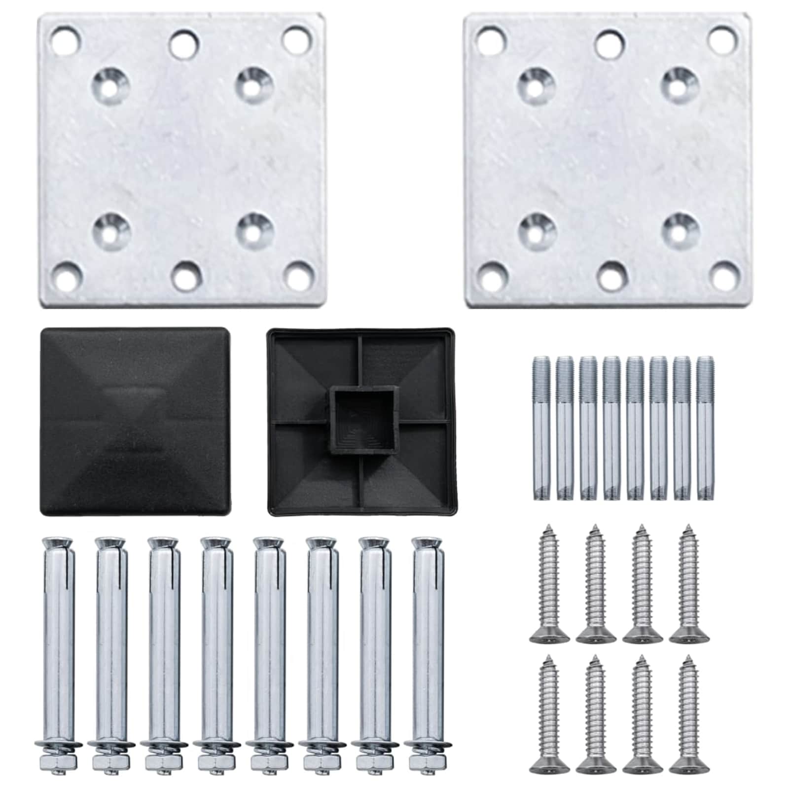 Panel ograde 6 pcs WPC i aluminij Siva