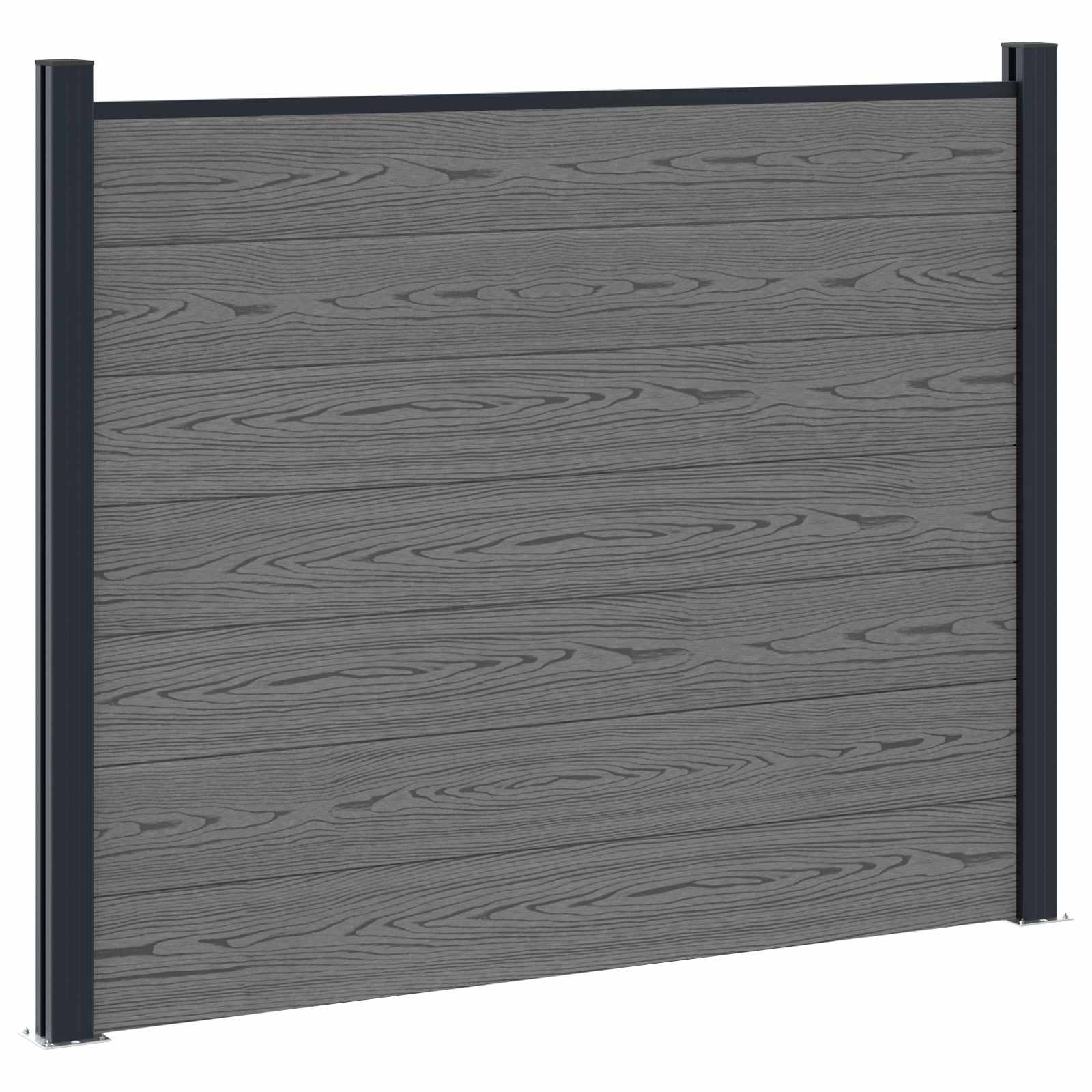 Panel ograde 7 pcs WPC i aluminij Siva
