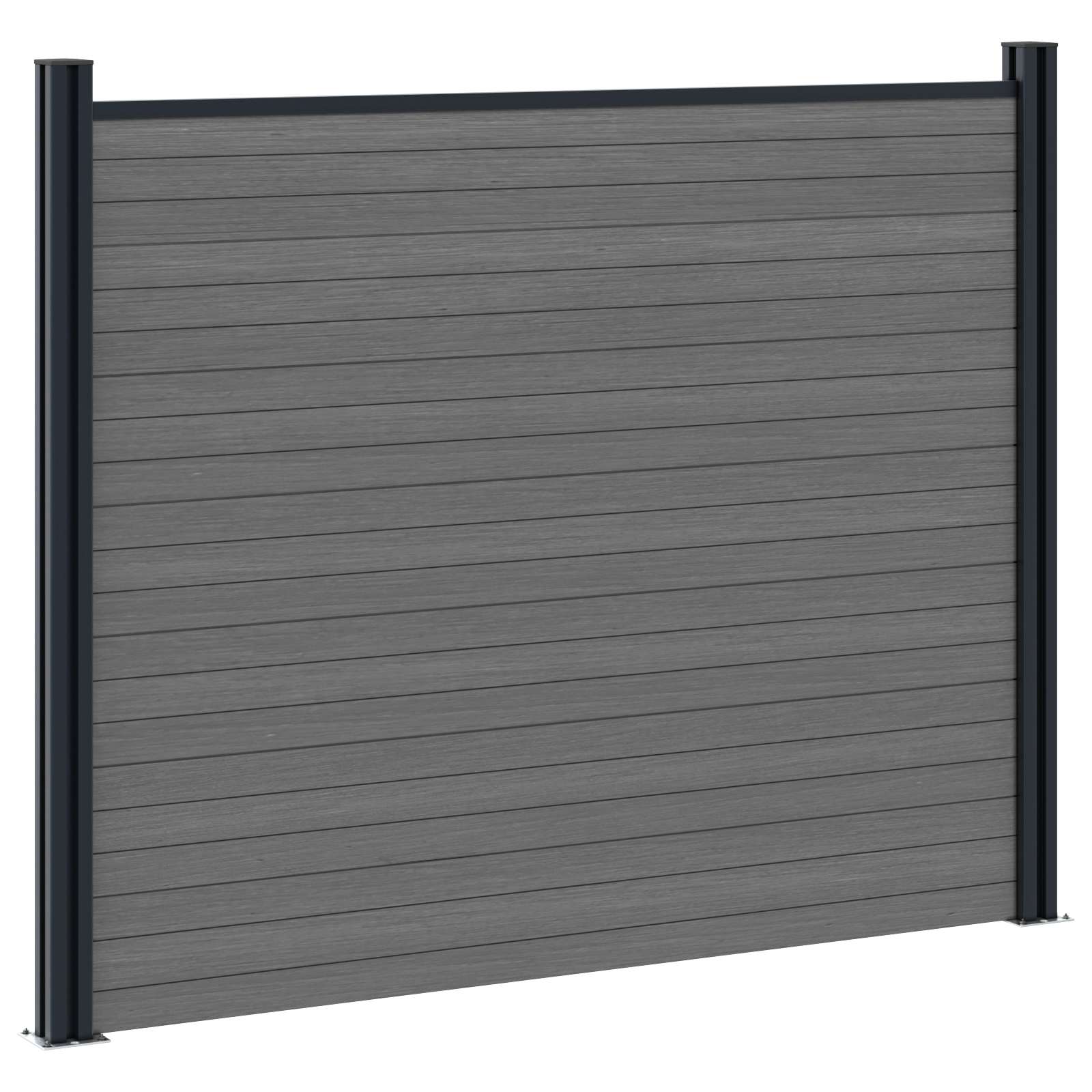 Panel ograde 7 pcs WPC i aluminij Siva