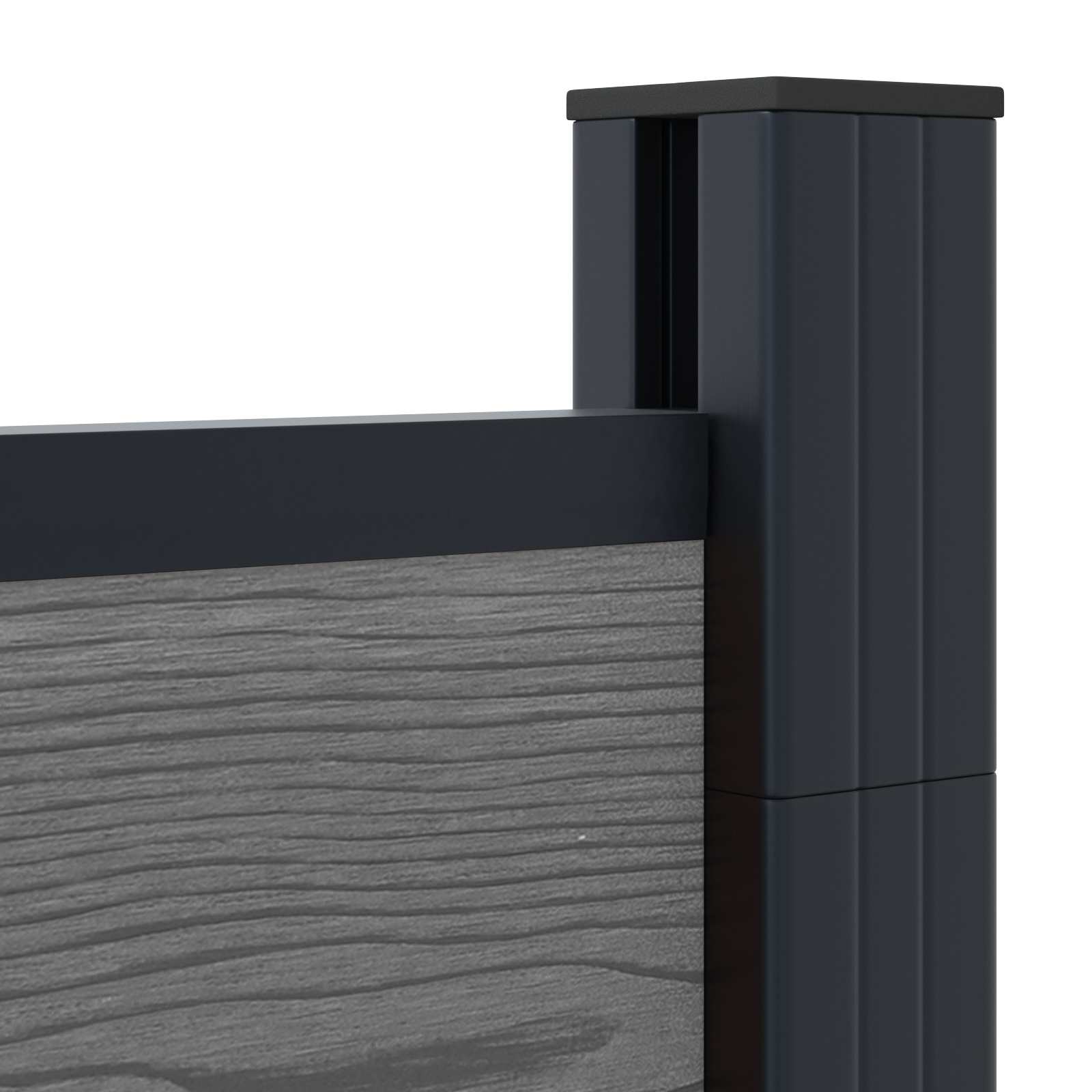 Panel ograde 9 pcs WPC i aluminij Siva