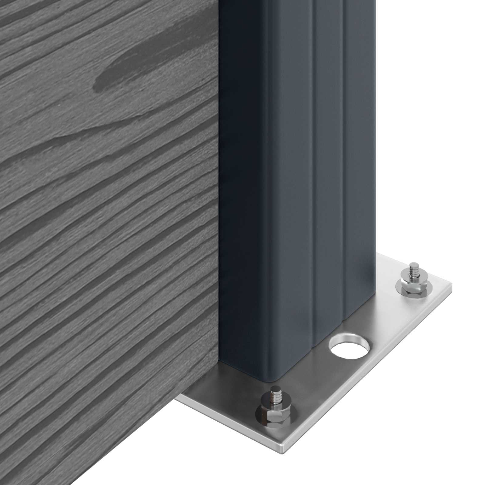 Panel ograde 10 pcs WPC i aluminij Siva