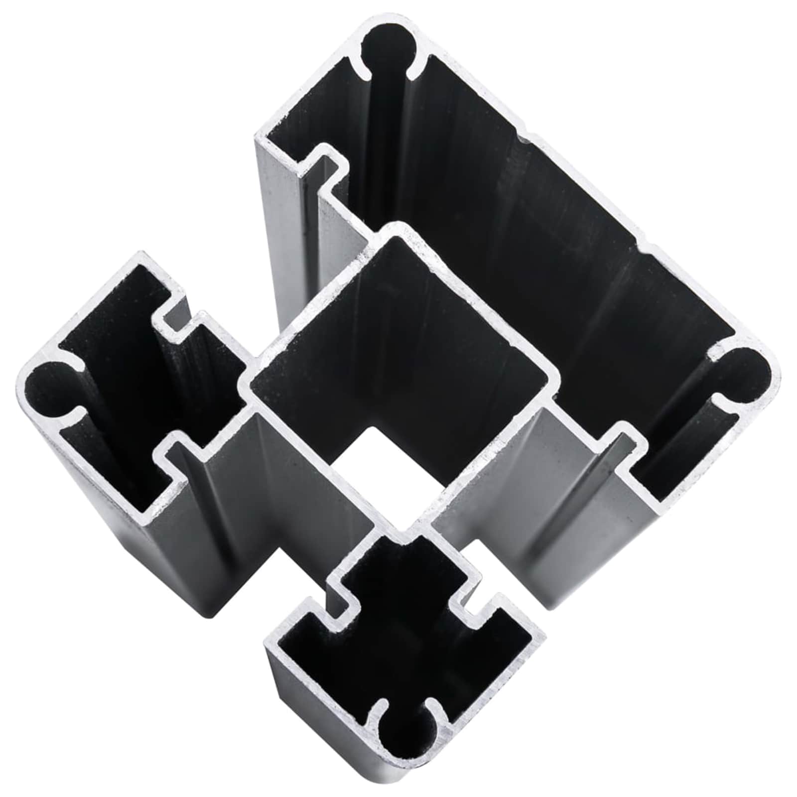 Panel ograde 10 pcs WPC i aluminij Siva