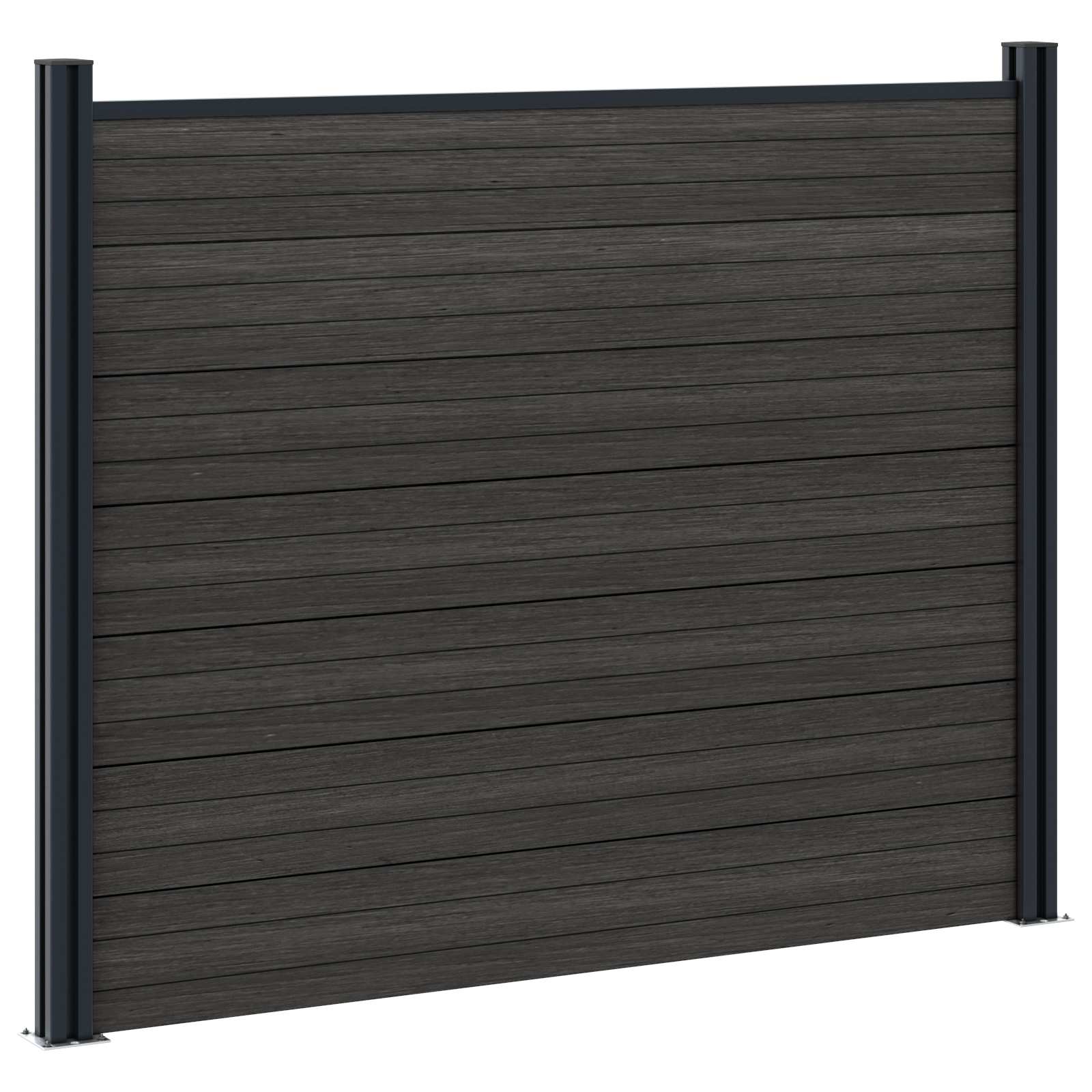 Panel ograde 8 pcs WPC i aluminij Crna