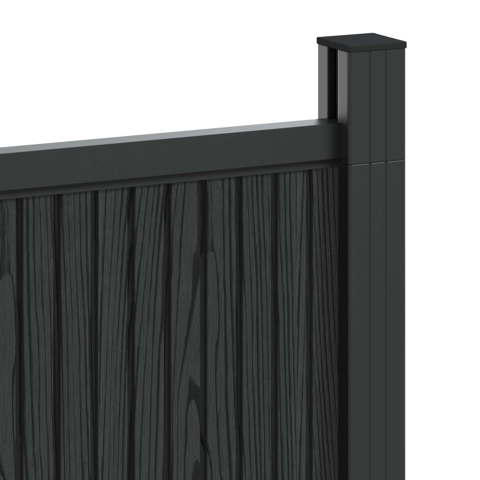 Panel ograde 5 pcs WPC i aluminij Crna
