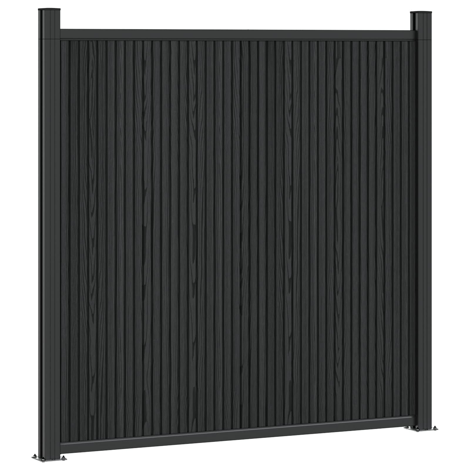 Panel ograde 8 pcs WPC i aluminij Crna