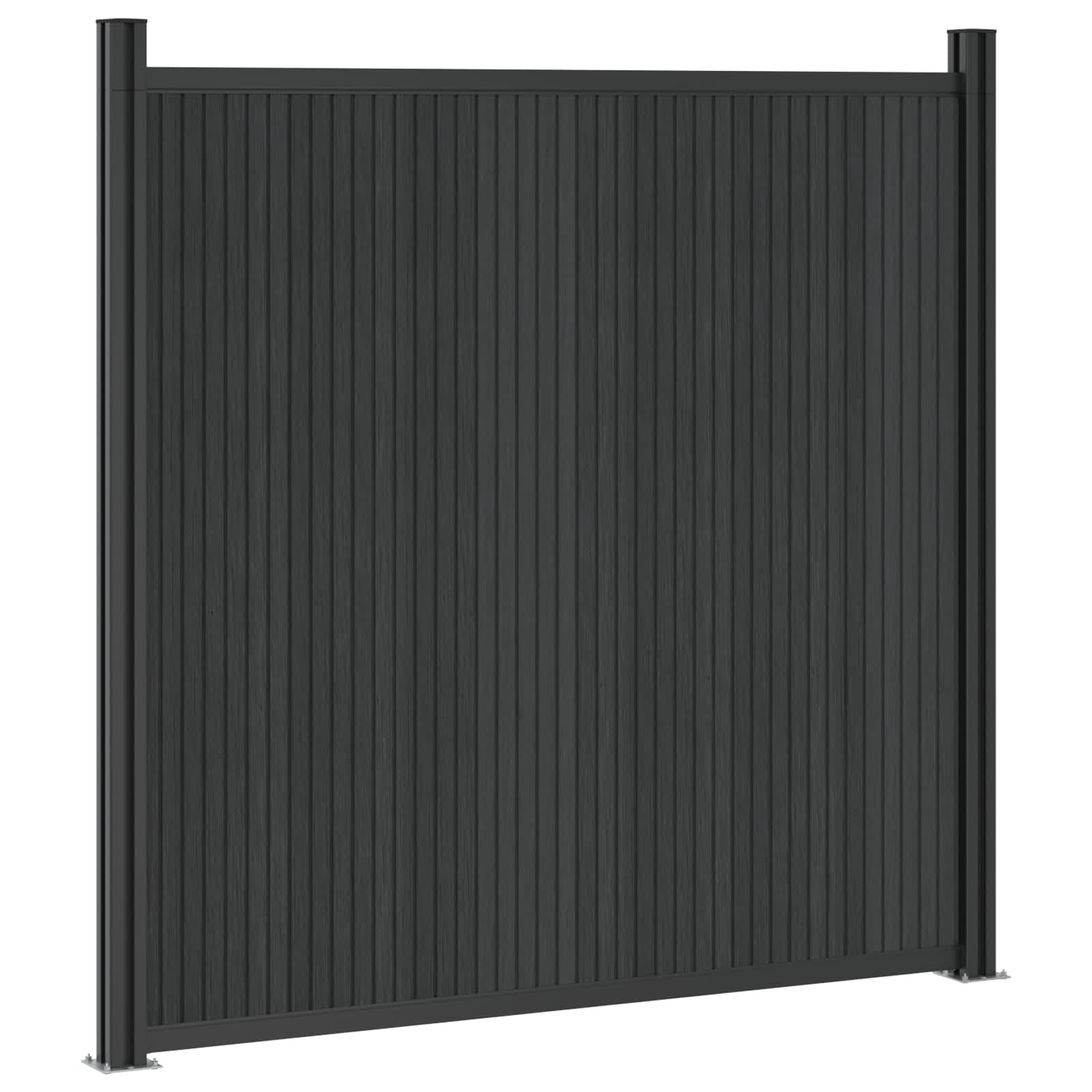 Panel ograde 9 pcs WPC i aluminij Crna