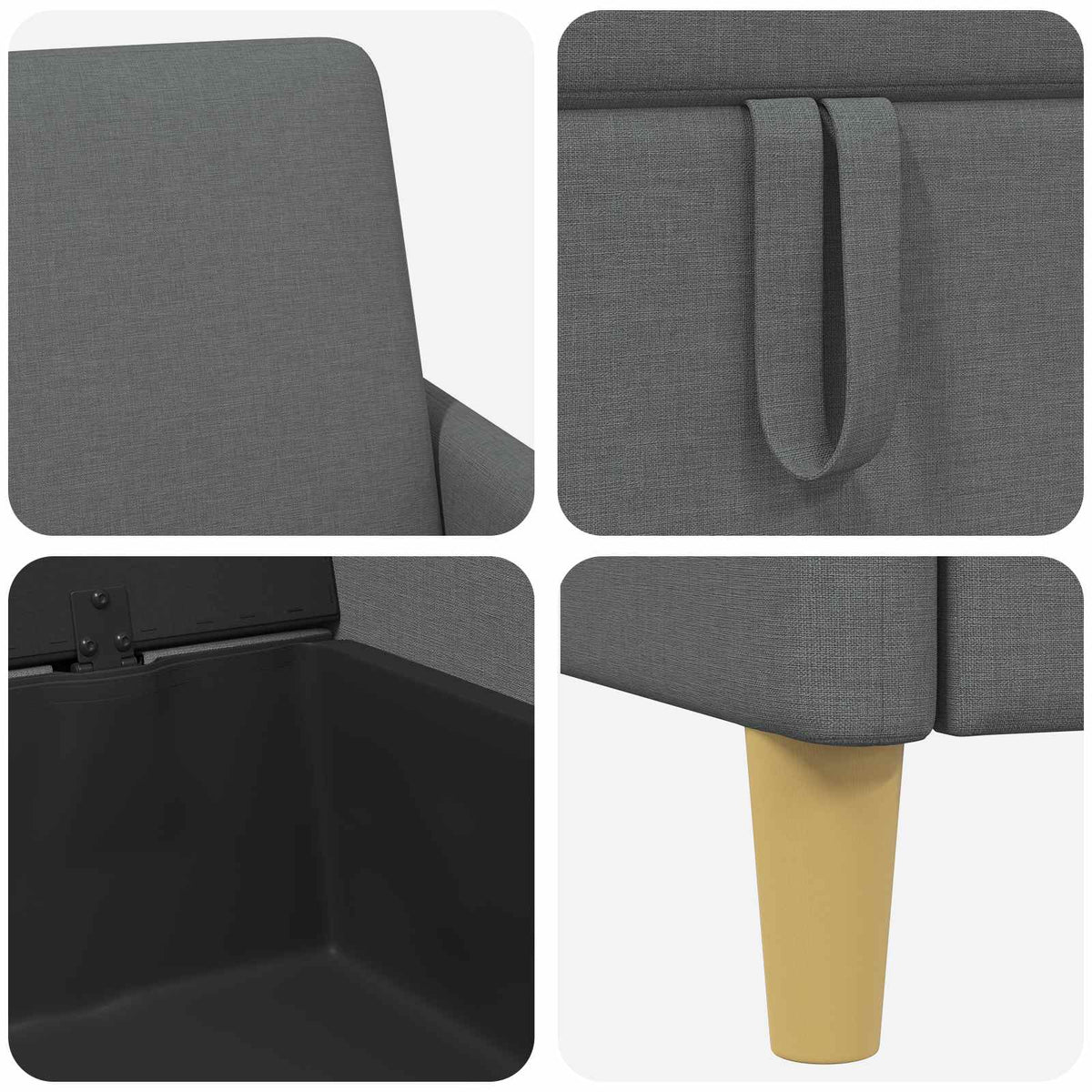 Sofa s pohranom Tamnosiva 72 x 78 x 87 cm Poliester