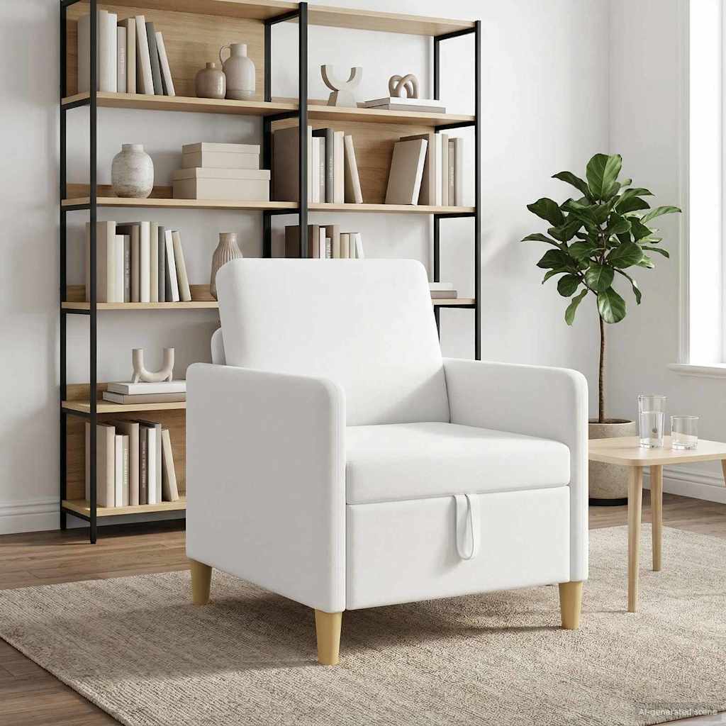 Sofa s pohranom Bijela 72 x 78 x 87 cm Poliester