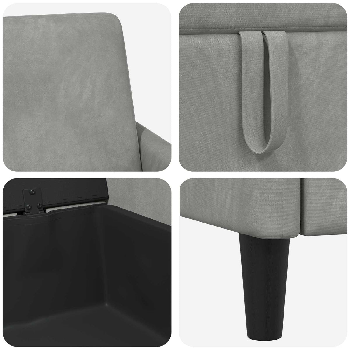 Sofa s pohranom Svjetlosiva 72 x 78 x 87 cm Poliester
