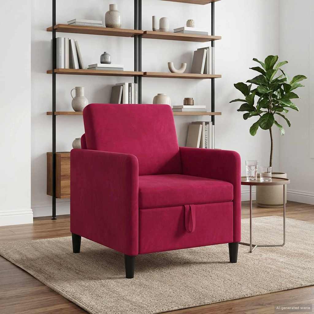 Sofa s pohranom Vinska crvena 72 x 78 x 87 cm Poliester