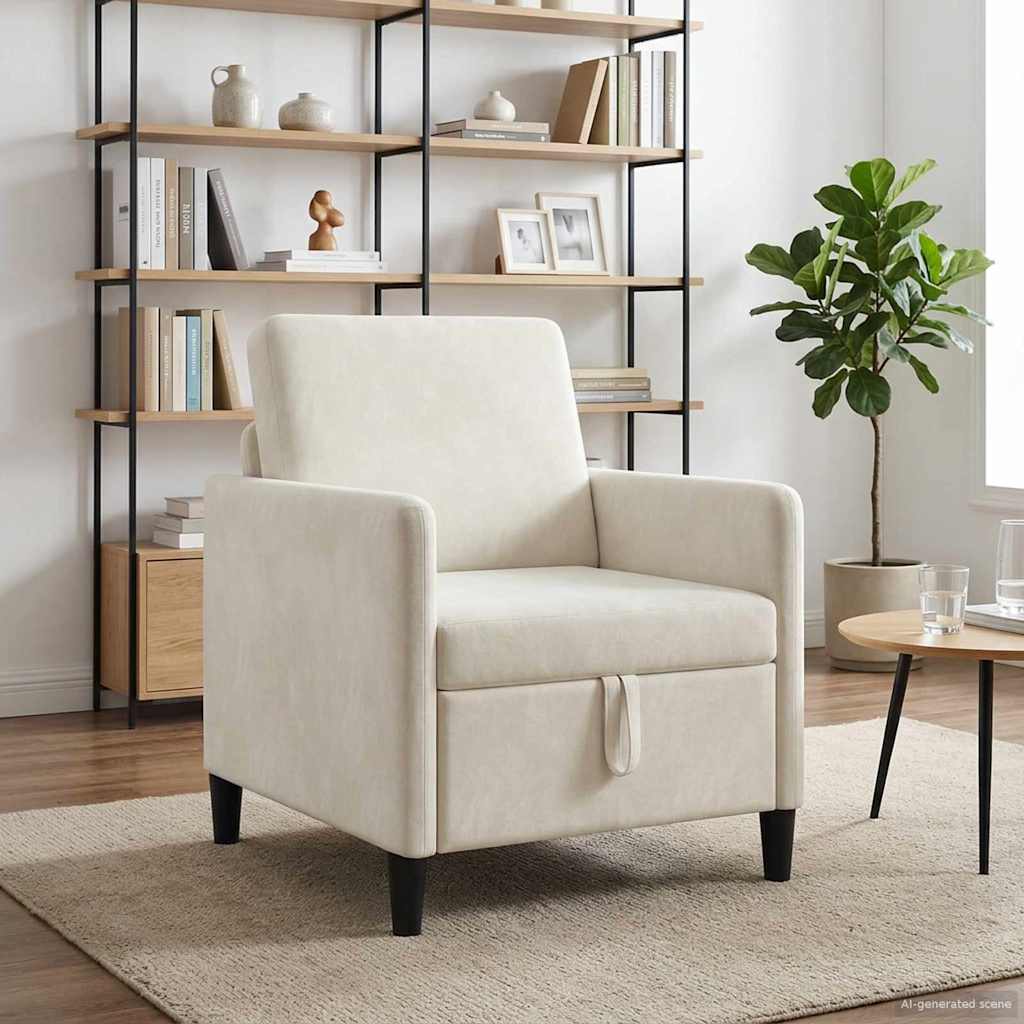 Sofa s pohranom Krem 72 x 78 x 87 cm Poliester