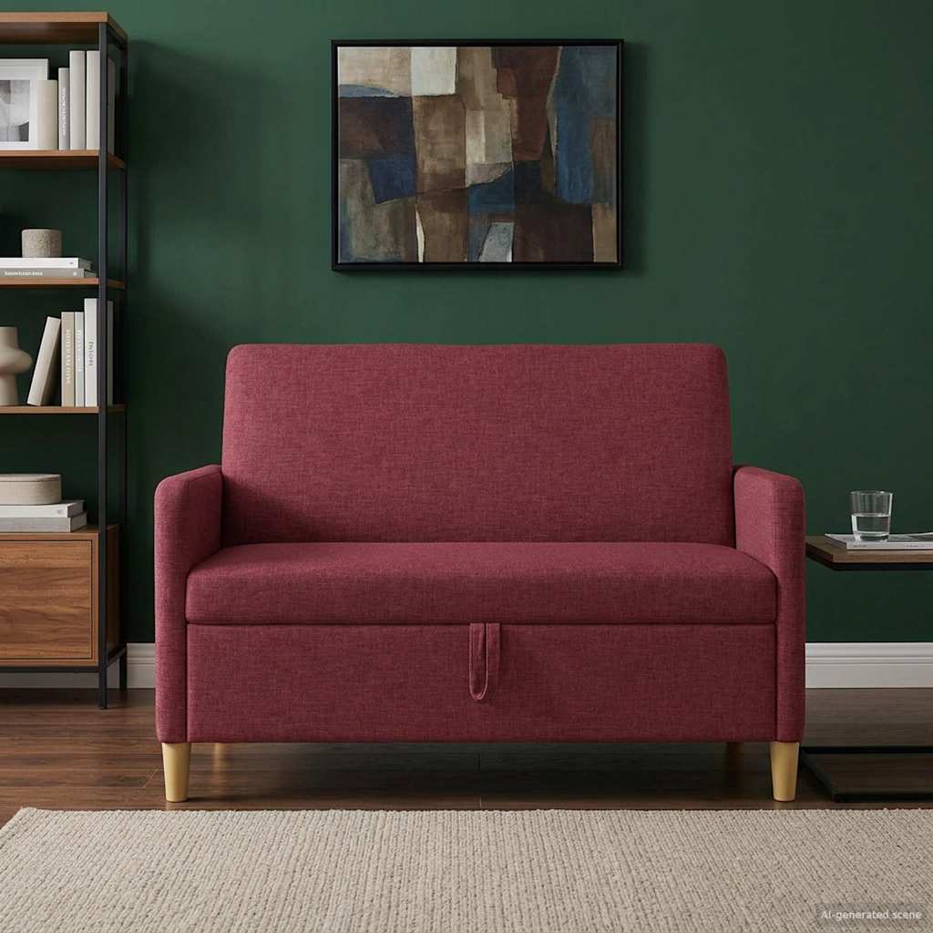 Sofa s pohranom Vinska crvena 122 x 78 x 87 cm Poliester