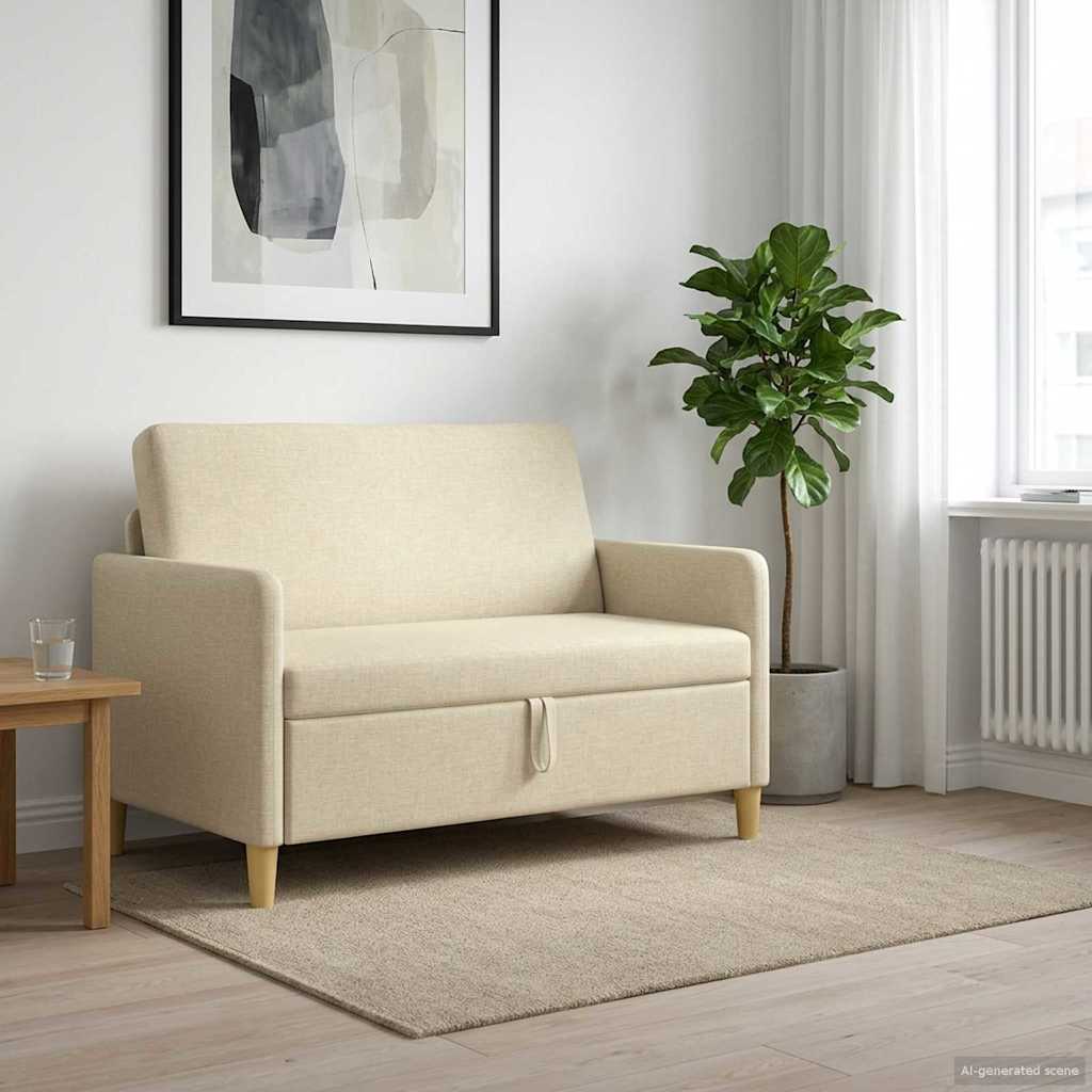 Sofa s pohranom Krem 122 x 78 x 87 cm Poliester
