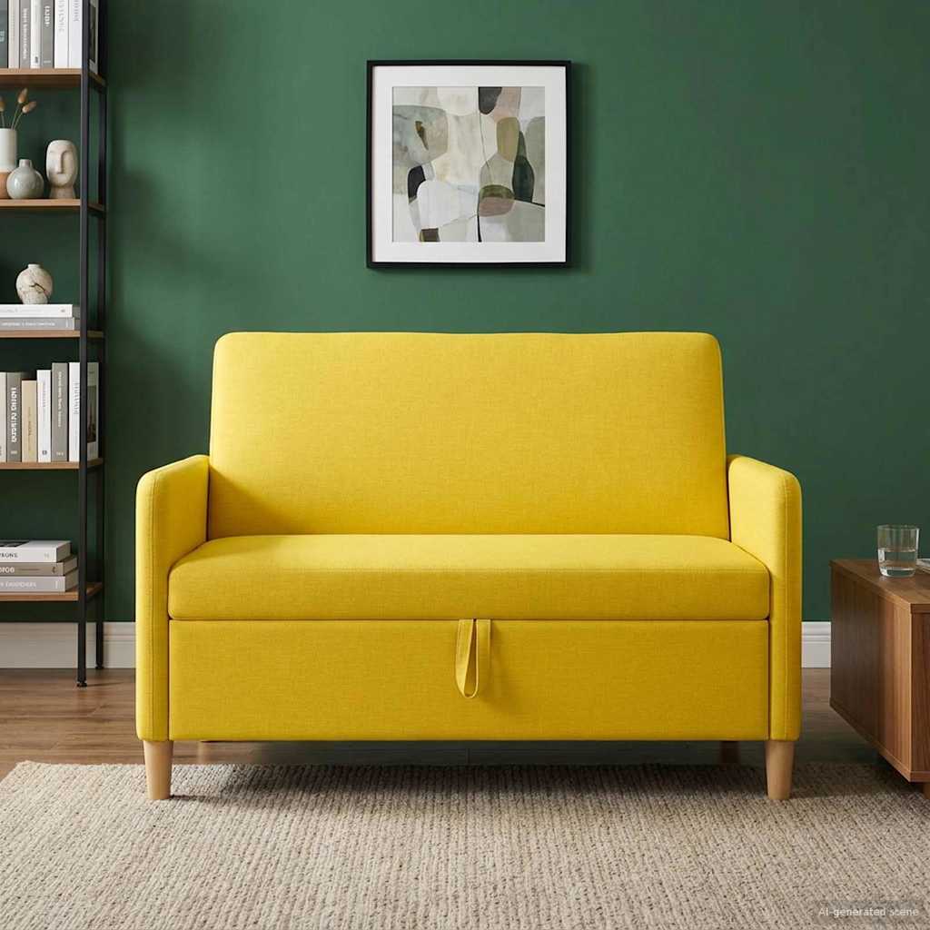 Sofa s pohranom Svijetlo žuta 122 x 78 x 87 cm Poliester