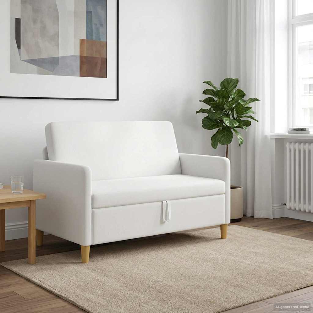 Sofa s pohranom Bijela 122 x 78 x 87 cm Poliester