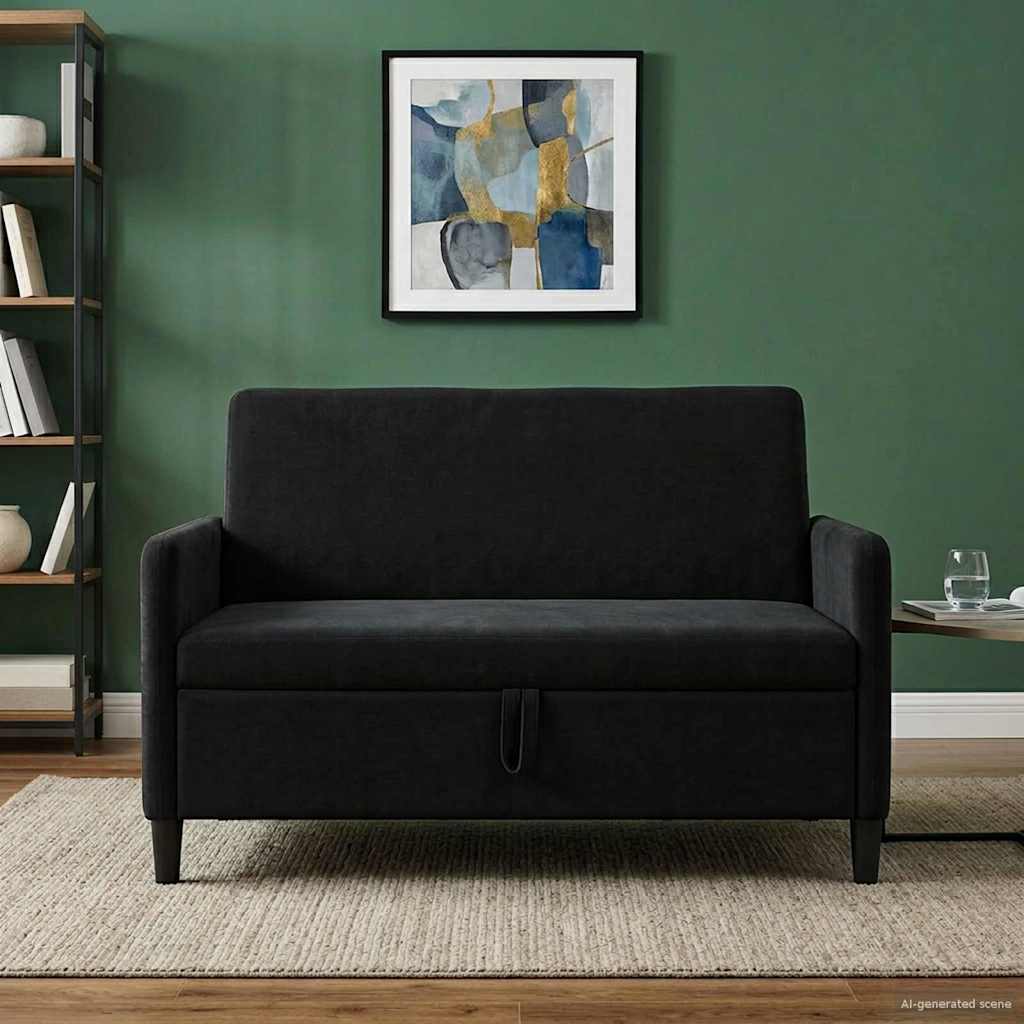 Sofa s pohranom Crna 122 x 78 x 87 cm Poliester