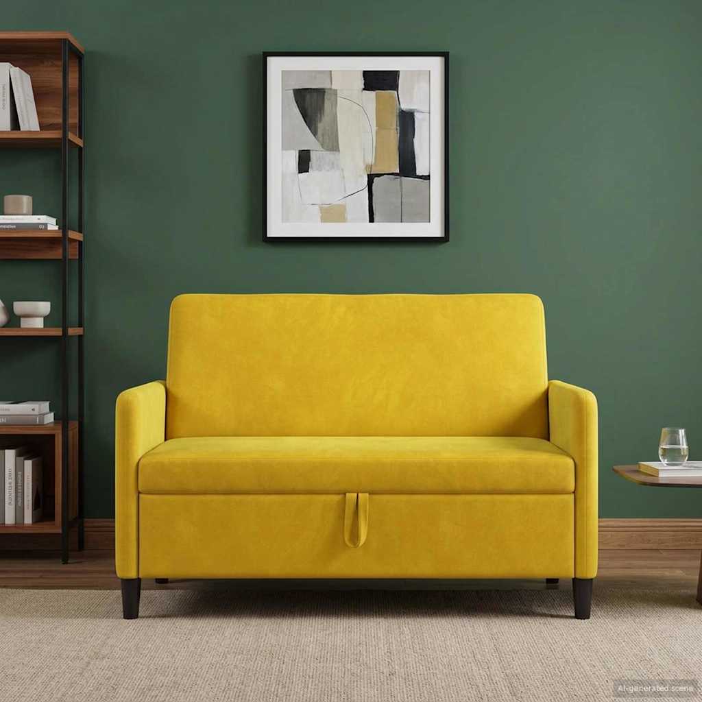 Sofa s pohranom Žuta 122 x 78 x 87 cm Poliester