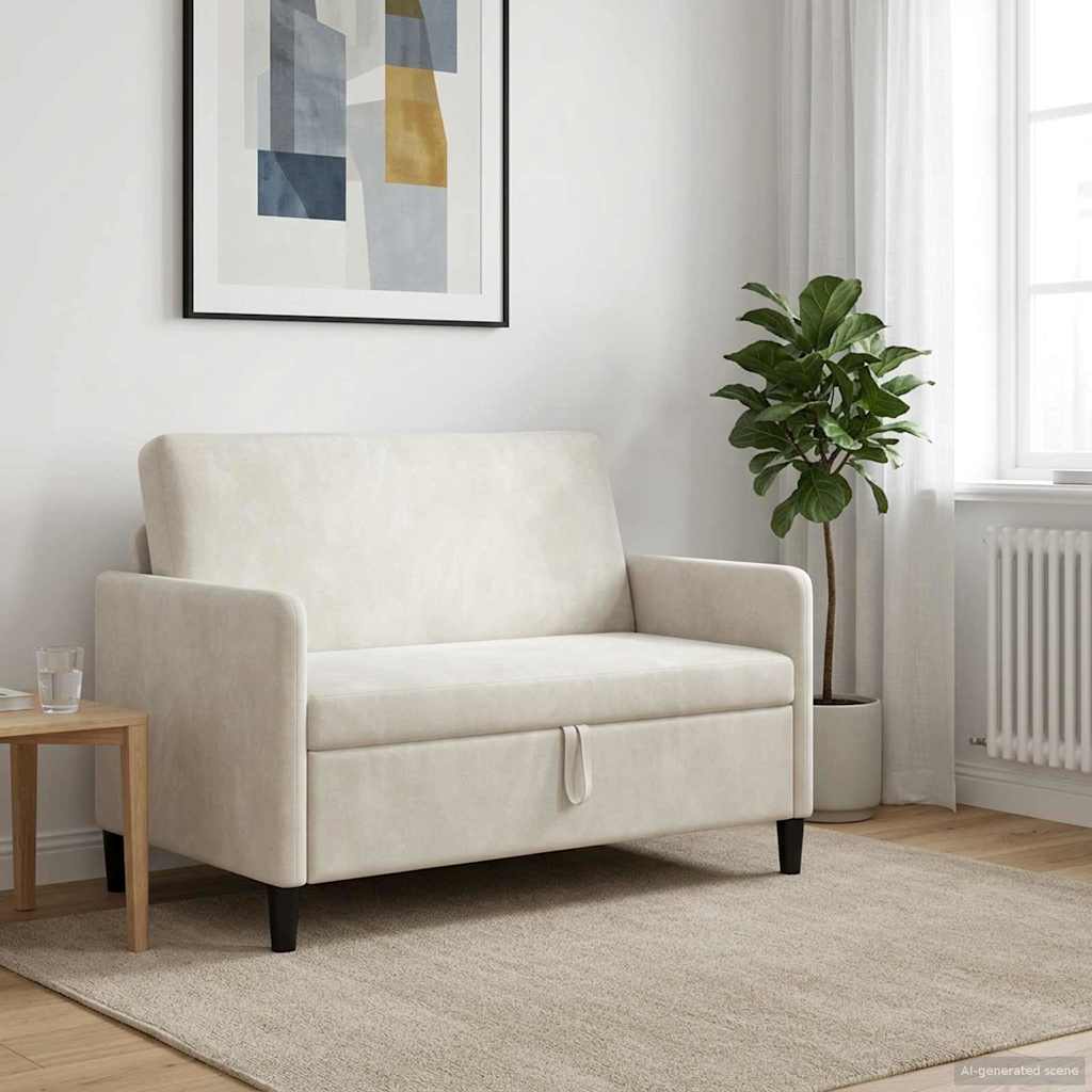 Sofa s pohranom Krem 122 x 78 x 87 cm Poliester