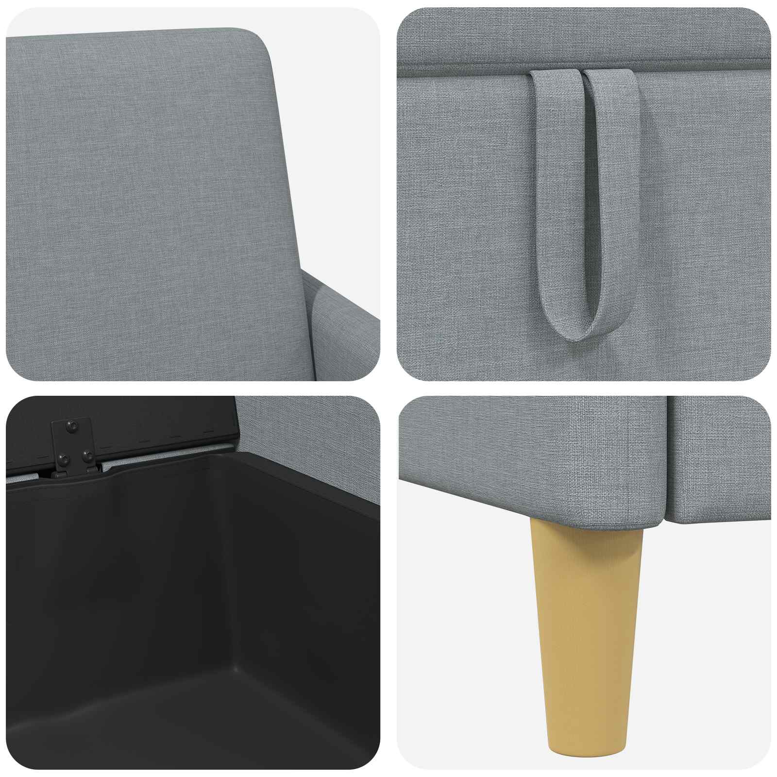 Sofa s pohranom Svjetlosiva 152 x 78 x 87 cm Poliester