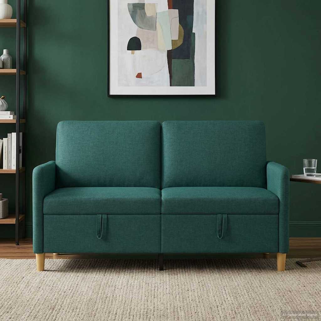 Sofa s pohranom Tamnozelena 152 x 78 x 87 cm Poliester
