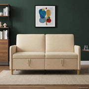Sofa s pohranom Krem 152 x 78 x 87 cm Poliester