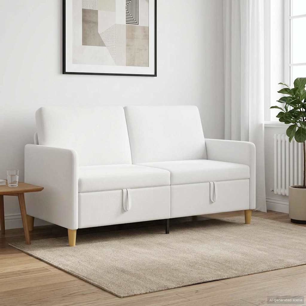 Sofa s pohranom Bijela 152 x 78 x 87 cm Poliester