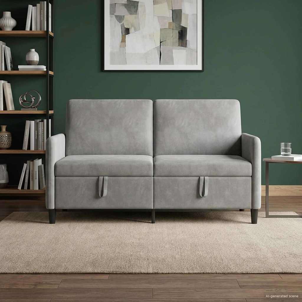 Sofa s pohranom Svjetlosiva 152 x 78 x 87 cm Poliester