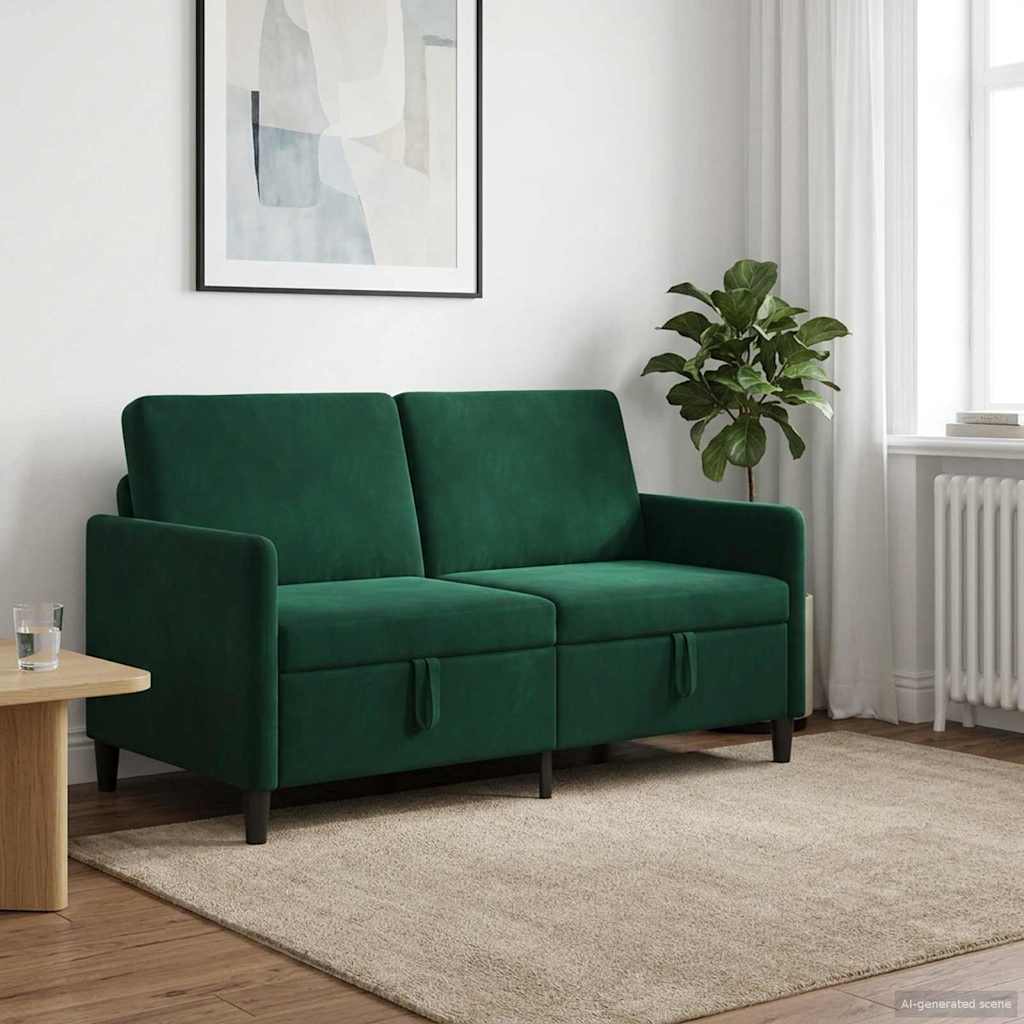 Sofa s pohranom Tamnozelena 152 x 78 x 87 cm Poliester