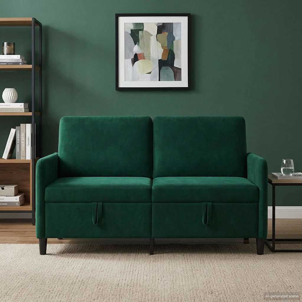 Sofa s pohranom Tamnozelena 152 x 78 x 87 cm Poliester