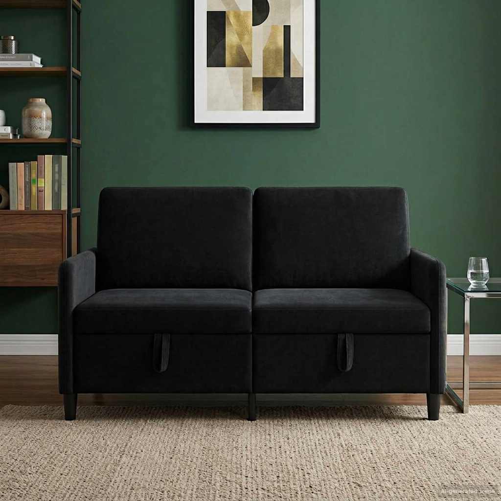 Sofa s pohranom Crna 152 x 78 x 87 cm Poliester