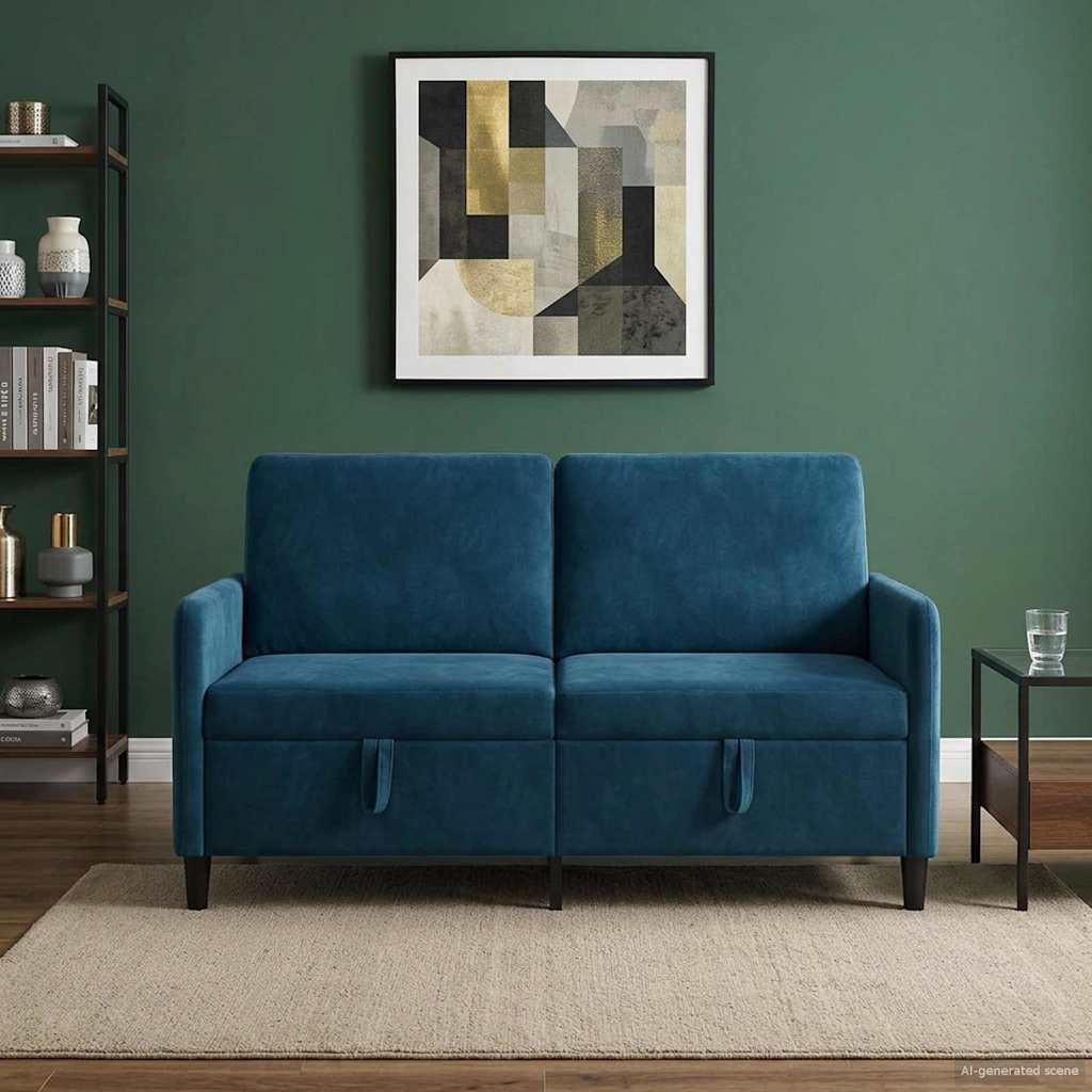 Sofa s pohranom Plava 152 x 78 x 87 cm Poliester